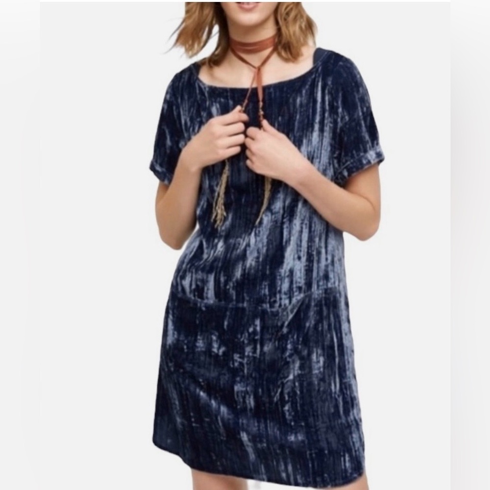 Anthropologie Floreat Crushed Velvet Shift Dress
